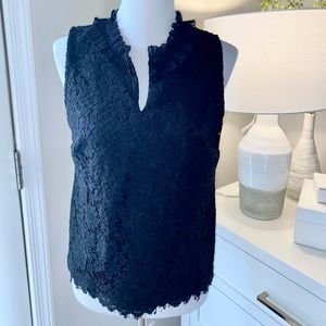 J. Crew Black Lace Top - Size M